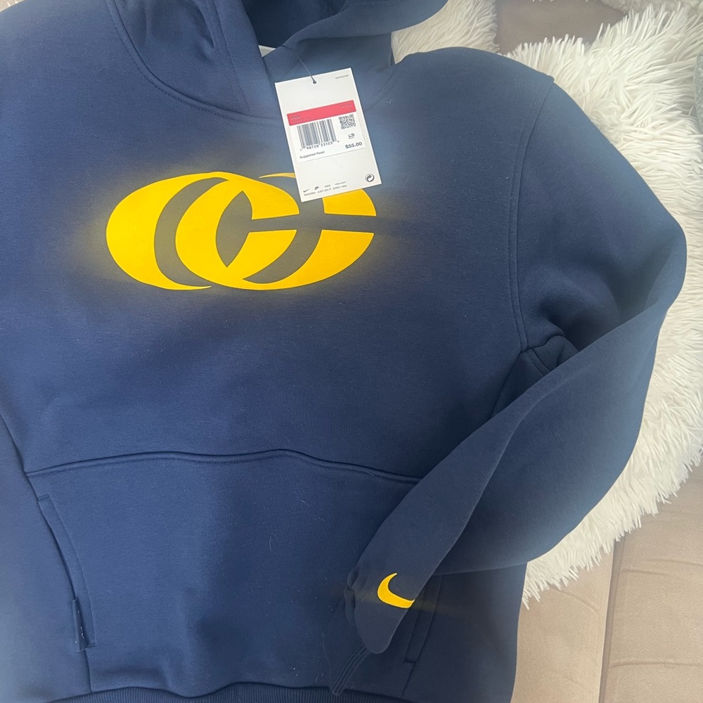 Nike Kids Navy and Yellow Hoodie